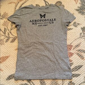 Aeropostale Heather Gray Butterfly Tee Size Small